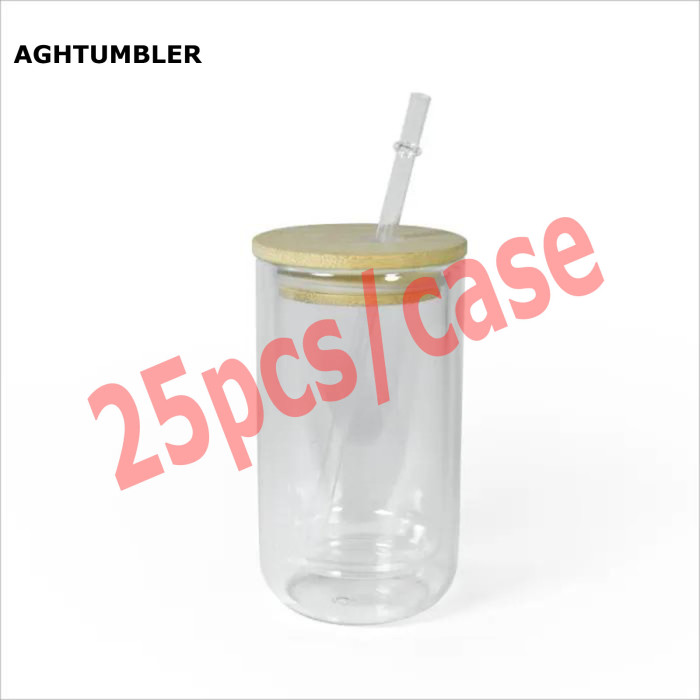 US Warehouse glass 14oz sublimation snow globe Cup(bottom with a hole)