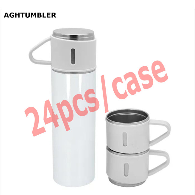 US Warehouse 17oz sublimation Flask Set 1 bottle + 3 lids with handle