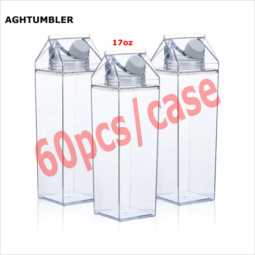 RTS US Warehouse 17oz/40oz milk carton shape bottle