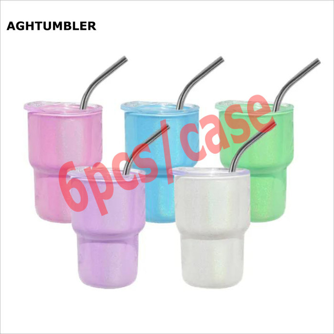 US Warehouse 3oz Shimmer sublimation glass mini Cup