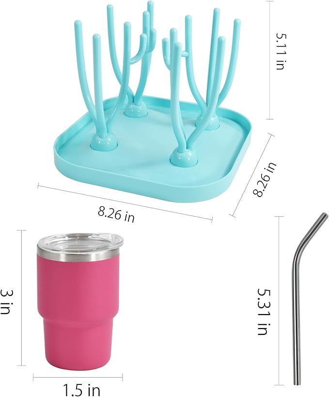US Warehouse 3oz Powder Coated Mini Cup With Blue Drying Rack