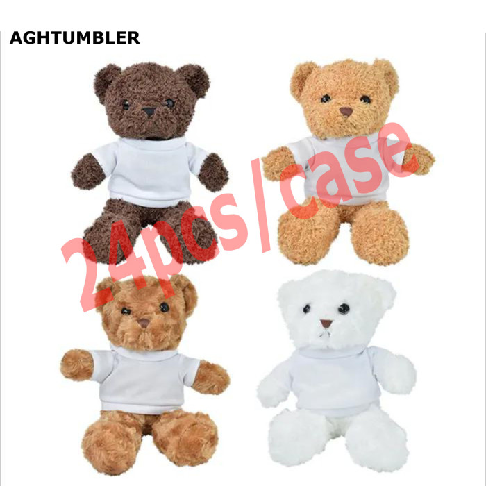 US Warehouse Teddy Bear Doll with white sublimation shirt