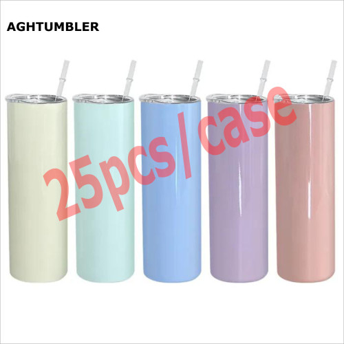 RTS US Warehouse 20oz colorful sublimation blanks straight skinny tumblers