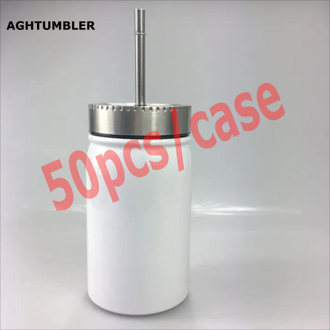 US Warehouse 500ml/17oz white blank subliamtion mason jar