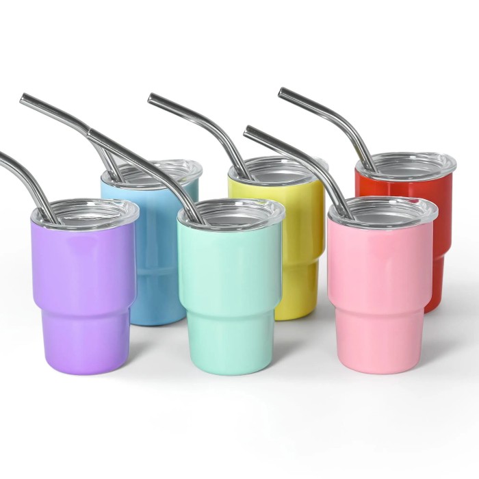 US Warehouse 3oz sublimation mini tumblers/shot glasses,mixed 6 colors