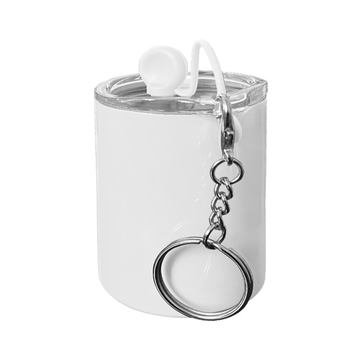 US Warehouse 3oz white sublimation straight mini Cup with keychains