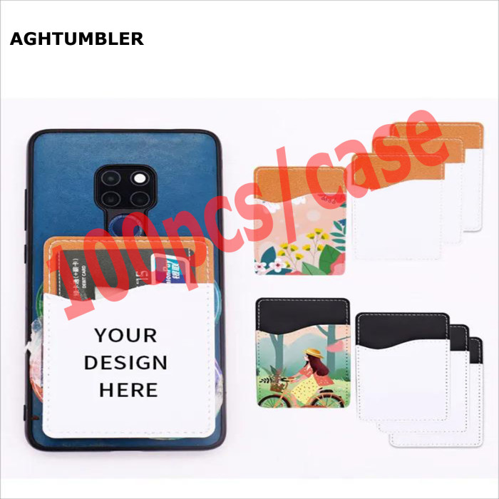 RTS US Warehouse sublimation PU leather Card holder for Phone