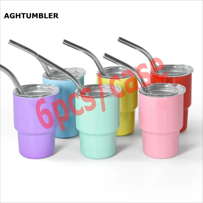 US Warehouse 3oz sublimation mini tumblers/shot glasses,mixed 6 colors