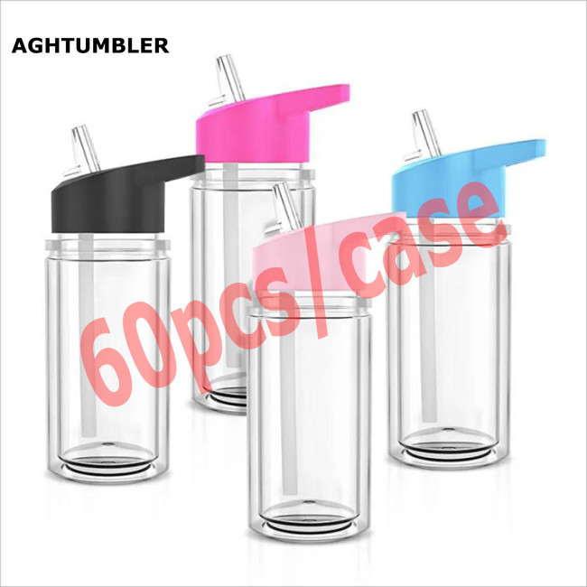 US warehosue Plastic 10oz Snow Globe Kids Bottle with plug,pre-hole