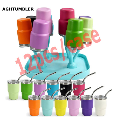US Warehouse 3oz Powder Coated Mini Cup With Blue Drying Rack
