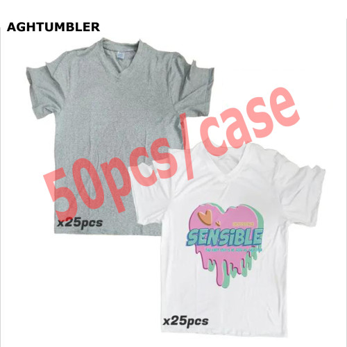 RTS US Warehouse  US size Polyester Sublimation V-neck T-Shirt