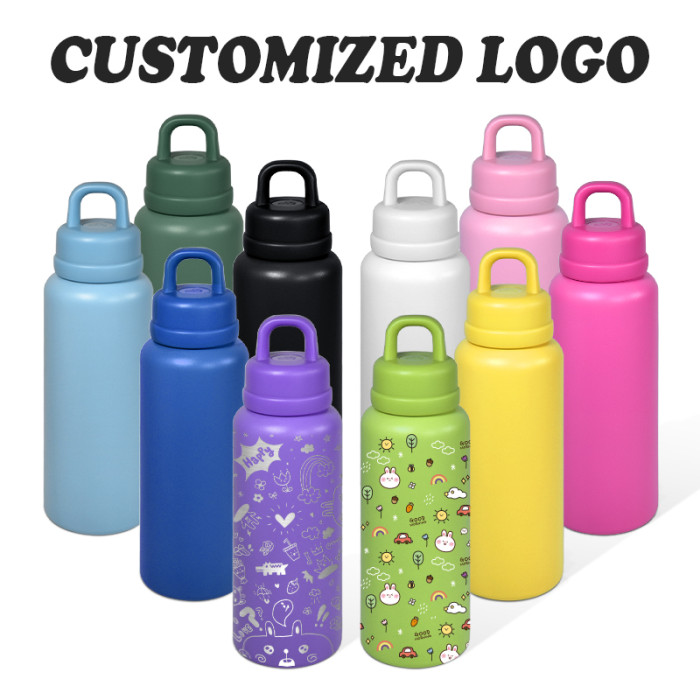 China Warehouse 26oz powder coated sports water bottle with press auto opening lid