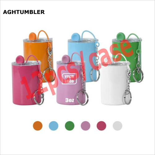 US Warehouse 3oz sublimation straight shot glasses with keychains+metal straw+rubber plug
