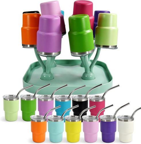 US Warehouse 3oz Powder Coated Mini Cup With Green Drying Rack