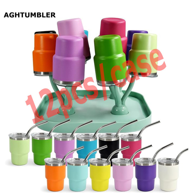 US Warehouse 3oz Powder Coated Mini Cup With Green Drying Rack