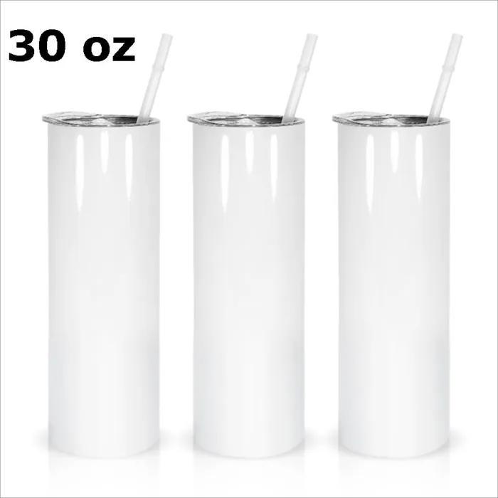 RTS US Warehouse 30oz sublimation blanks straight skinny tumbler
