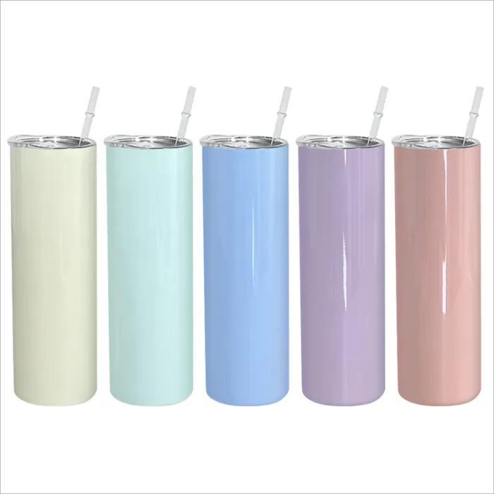 US Warehouse 20oz colorful sublimation blanks straight skinny tumblers