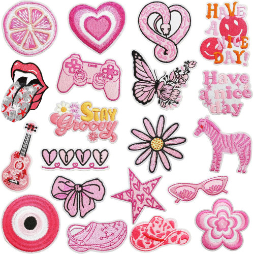 China Warehouse 400pcs Polyester Embroidery Patch for Clothes Bags Caps Valentines Day