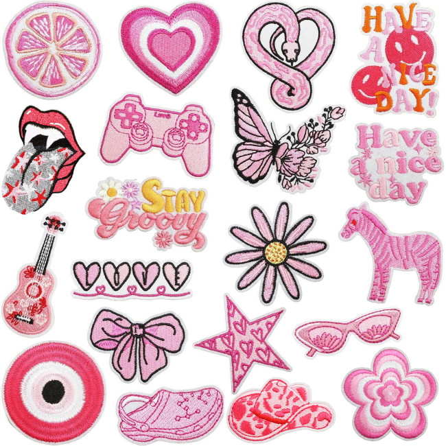 China Warehouse 400pcs Polyester Embroidery Patch for Clothes Bags Caps Valentines Day