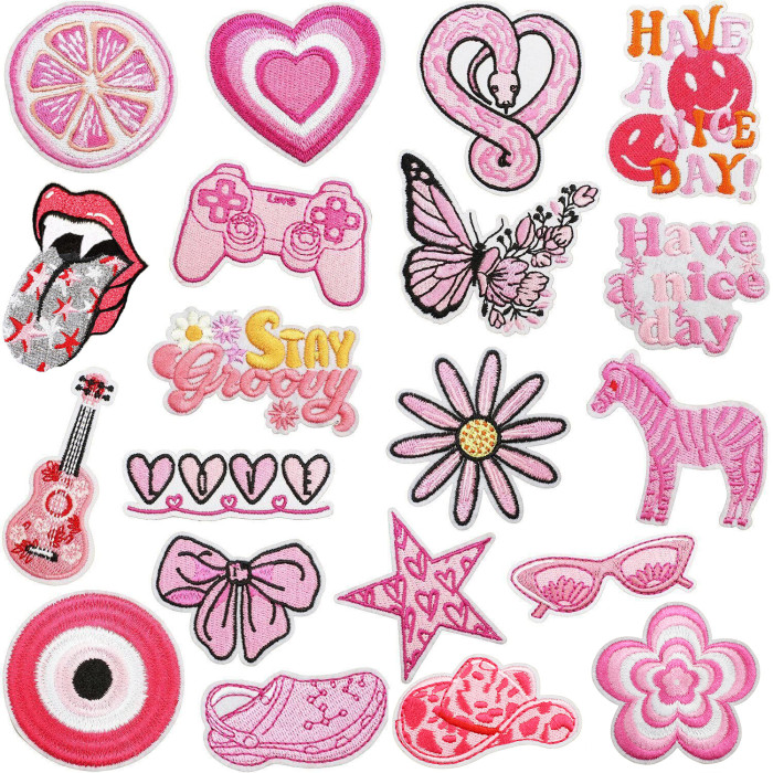 China Warehouse 400pcs Polyester Embroidery Patch for Clothes Bags Caps Valentines Day