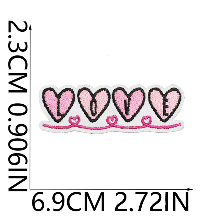 China Warehouse 400pcs Polyester Embroidery Patch for Clothes Bags Caps Valentines Day