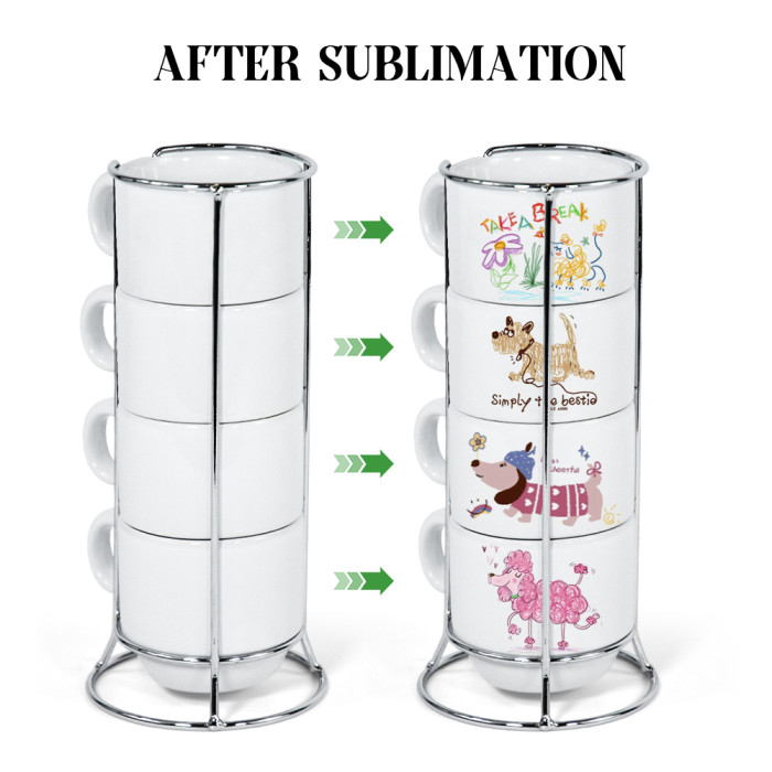 US Warehouse 6oz sublimation ceramic coffee mug sets