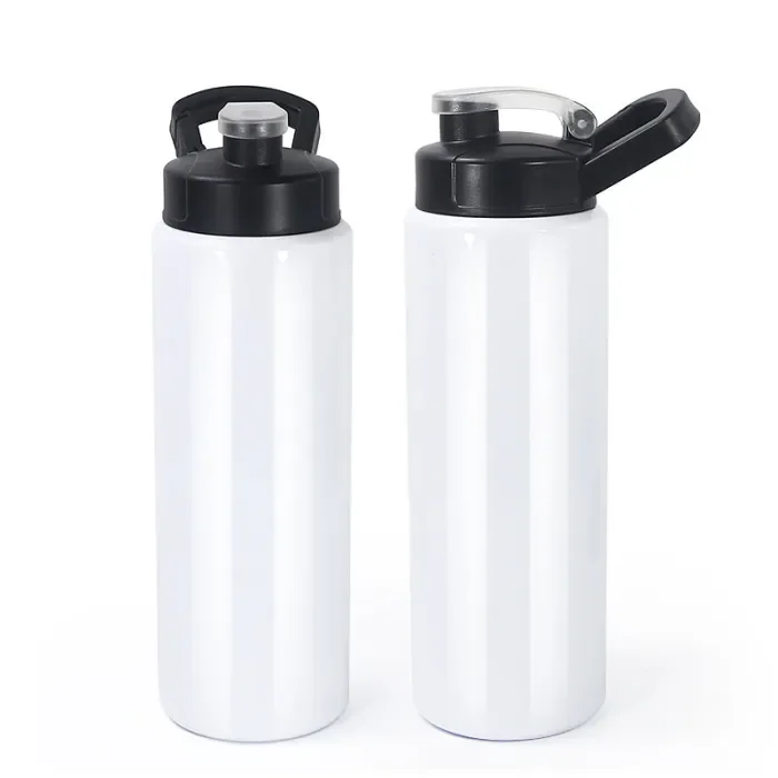 US Warehouse 26oz sublimation blanks straight water bottle with new style lid