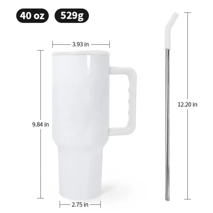 RTS US Warehouse 40OZ white sublimation tumbler,version 3