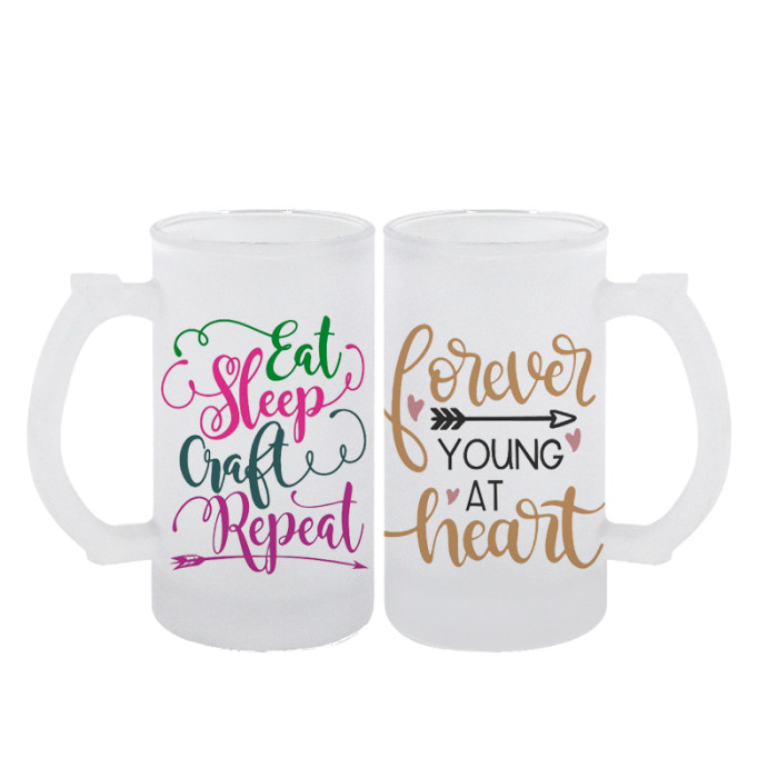 RTS US Warehouse 16oz frosted sublimation glass beer Mug