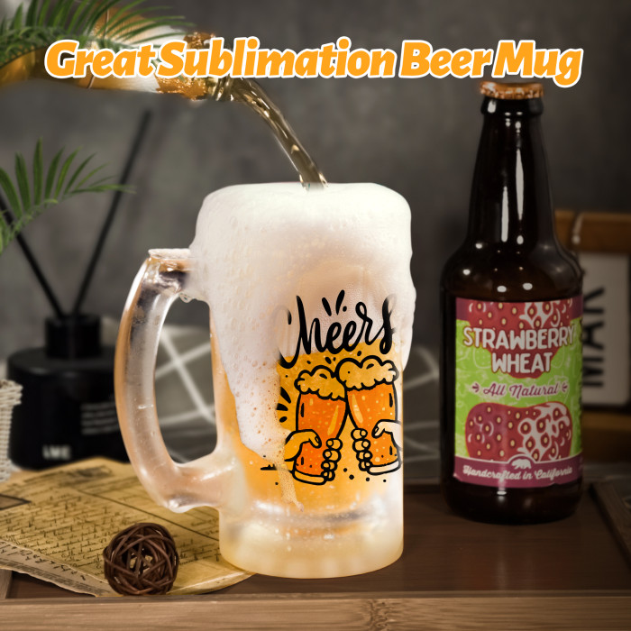 US Warehouse 16oz frosted sublimation glass beer Mug