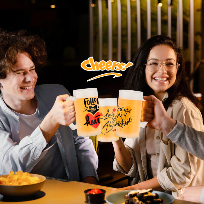 US Warehouse 16oz frosted sublimation glass beer Mug