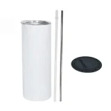 20oz with plastic straw+metal straw+rubber bottom