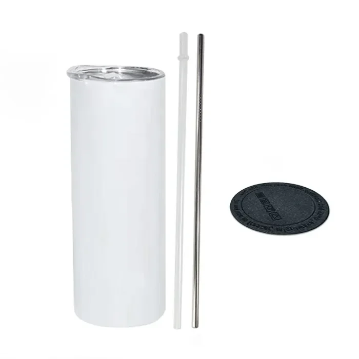 RTS US Warehouse Flat bottom 20oz sublimation blanks straight skinny tumblers
