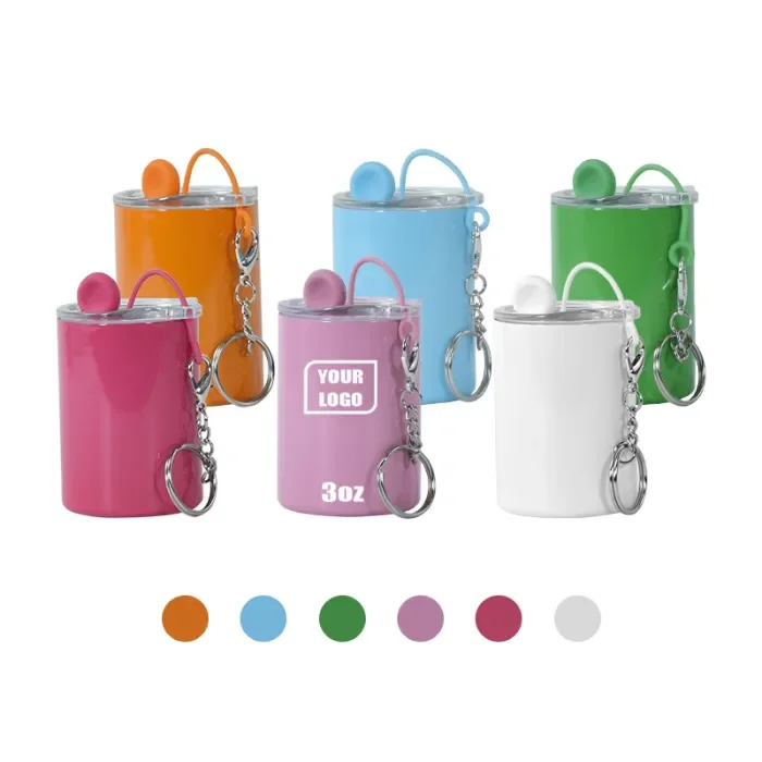 US Warehouse 3oz sublimation straight shot glasses with keychains+metal straw+rubber plug