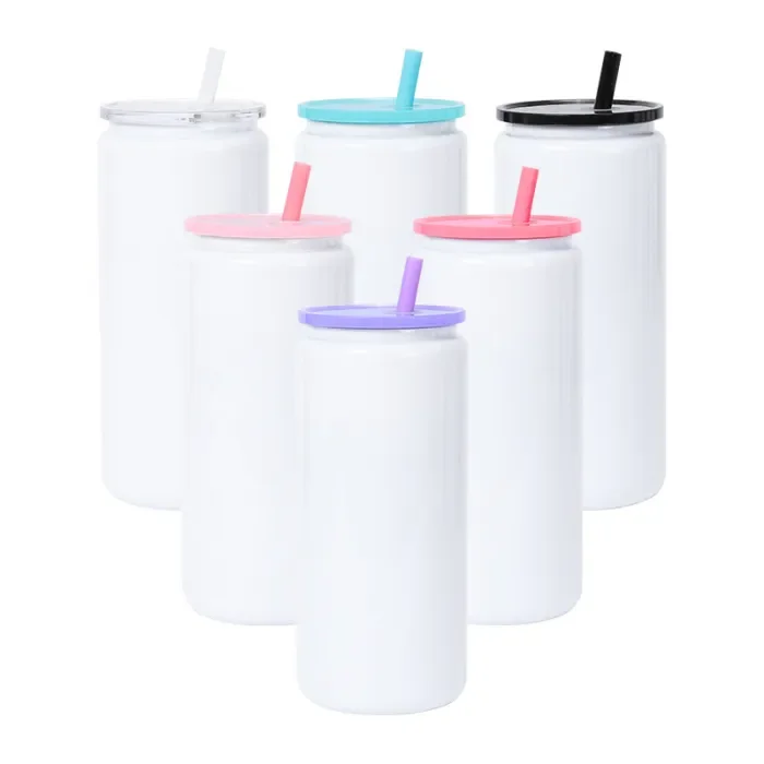 China Warehouse 16oz White Stainless Steel Sublimation Blanks Cup
