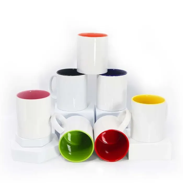 US Warehouse 11oz sublimation ceramic coffee mug with colorful inside