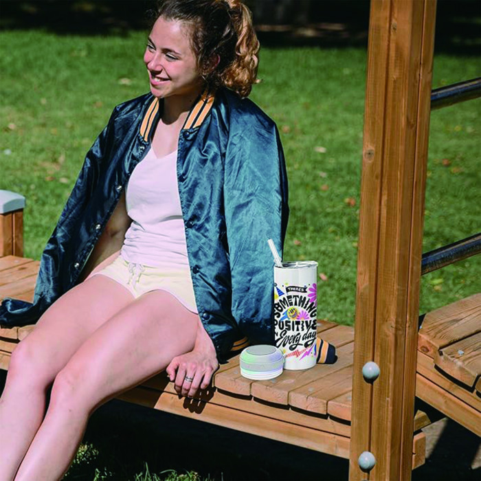 US Warehouse 20oz Sublimation Straight Tumbler with Gray Speaker