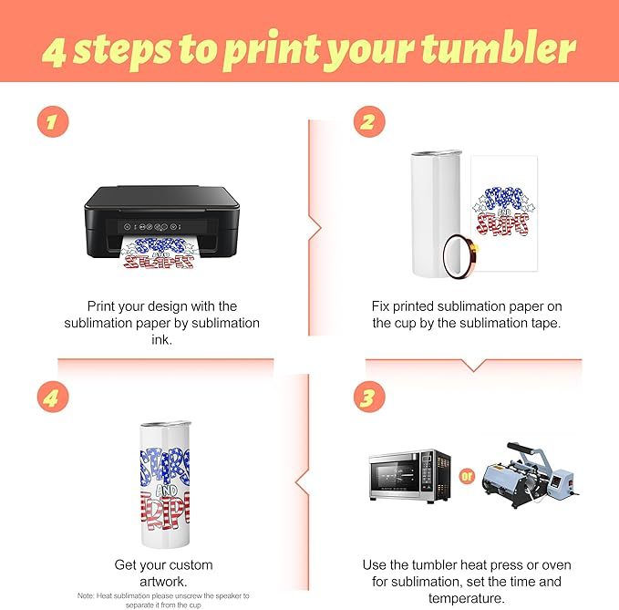 RTS US Warehouse 20oz Sublimation Straight Tumbler with White Speaker