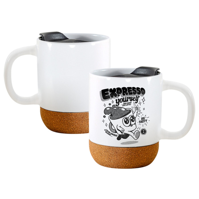 US Warehouse 15oz Sublimation Ceramic  Mug with Cork Bottom