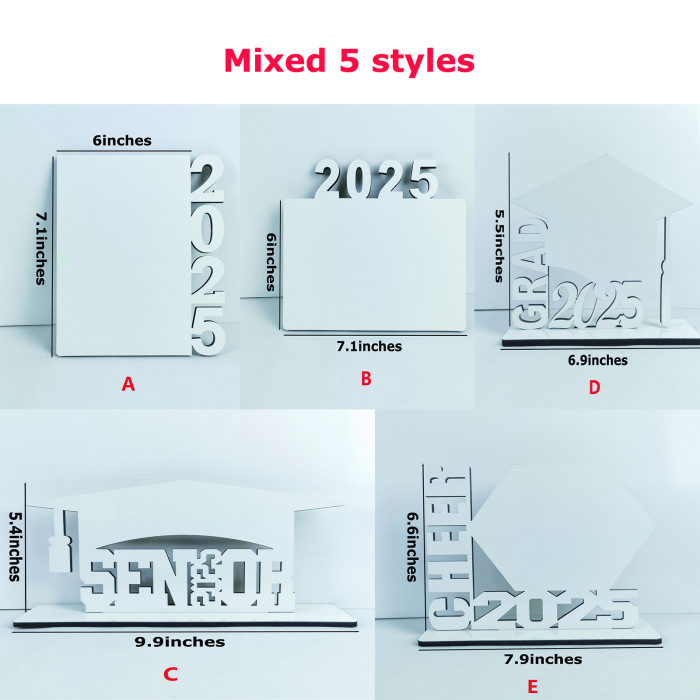 China Warehouse 100pcs 2025 Graduation MDF Sublimation Blanks Ornament