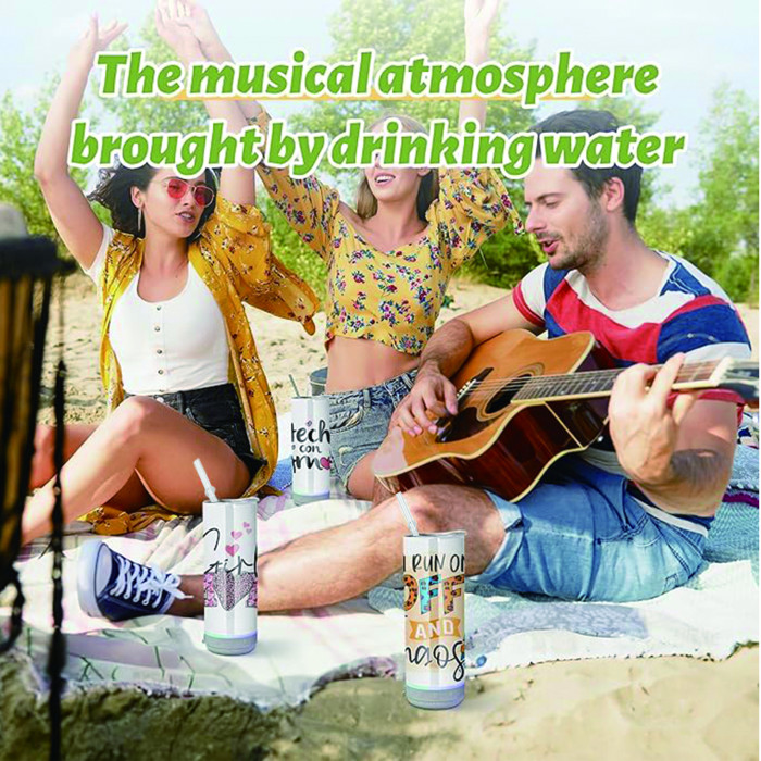 US Warehouse 20oz Sublimation Straight Tumbler with Gray Speaker