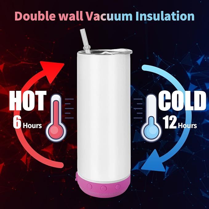 RTS US Warehouse 20oz sublimation straight Speaker tumbler