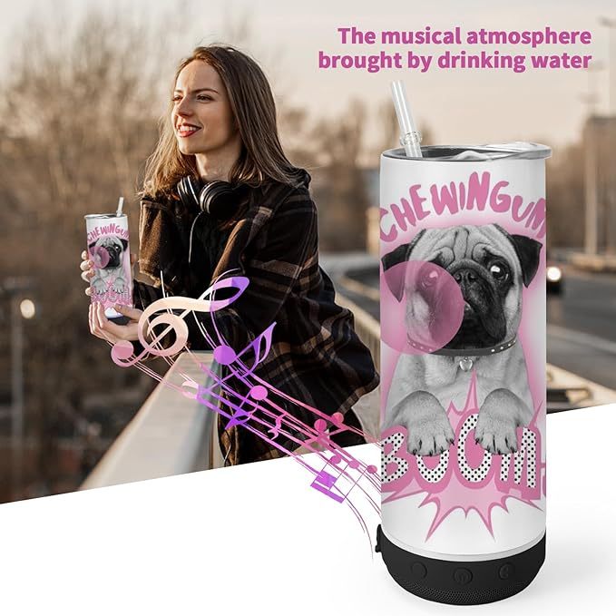 RTS US Warehouse 20oz Sublimation Straight Tumbler with Black Speaker