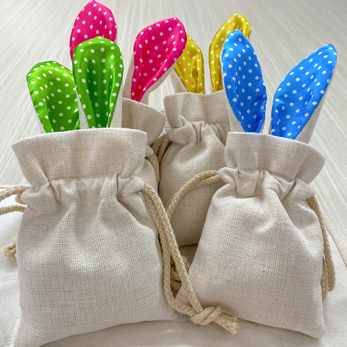 China Warehouse Sublimation Cotton and Linen Easter Bag Baskets