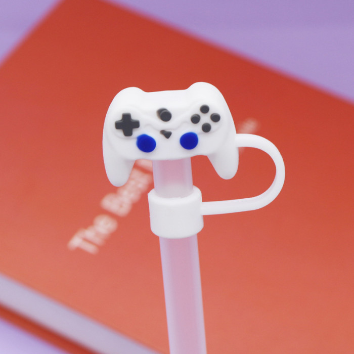 China Warehouse Reusable 10 mm Cartoon Shape Silicone Straw Toppers/Covers