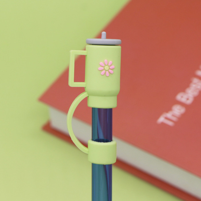 China Warehouse Reusable 10 mm Cup Shape Silicone Straw Toppers/Covers