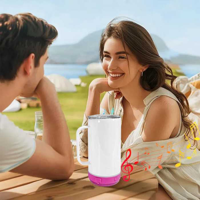 China Warehouse 14oz Sublimation Straight Speaker Tumbler Music Tumbler