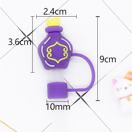 China Warehouse Reusable 10 mm Christmas Halloween Style Silicone Straw Toppers/Covers