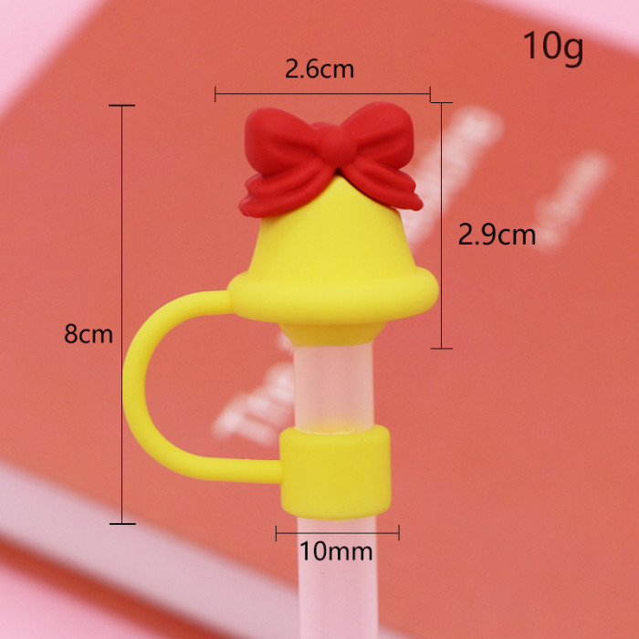 China Warehouse Reusable 10 mm Christmas Halloween Style Silicone Straw Toppers/Covers