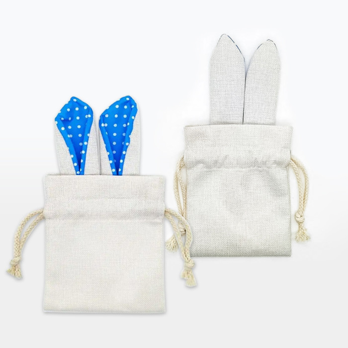 China Warehouse Sublimation Cotton and Linen Easter Bag Baskets